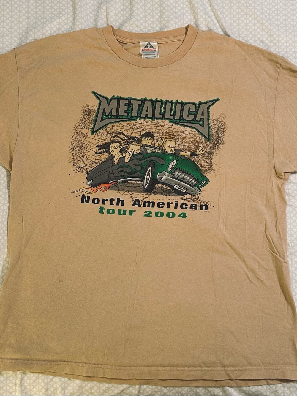 Vintage Metallica 2004 North American Tour T-Shirt. Men’s 2XL Tan